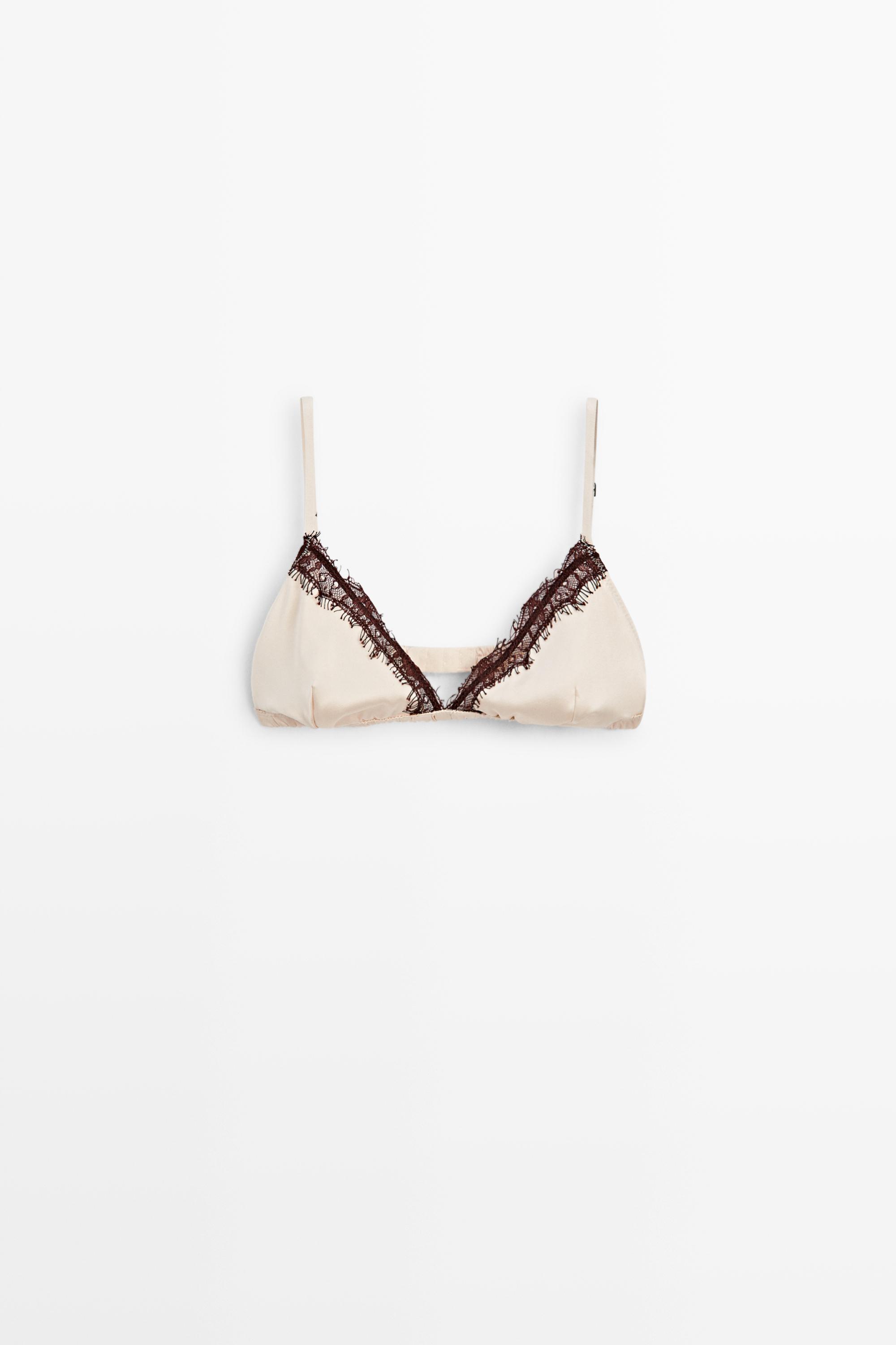 Silk blend lace triangle bra